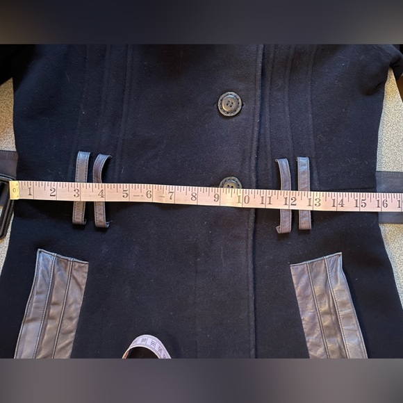 Mackage Navy Blue Wool Cashmere Blend Single Breasted Coat Size Small - Picture 14 of 16